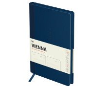 Ежедневник недатированный А5, 136л., мягкий переплет, кожзам, BG "Vienna. Dark blue", темно-синий