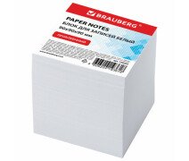 Блок для записей 9*9*9 см BRAUBERG проклеенный, куб 9*9*9 см, белый, проклеенный