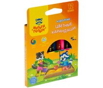 Карандаши цветные 12 цв  "Приключения Енота" 3+ короткие-  9 см