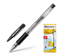 Ручка гелевая 0,5 мм, Brauberg "Number One", цвет черный
