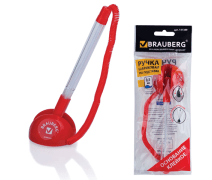 Ручка шариковая Brauberg "Стенд-Пен" настольная на спирали с клейким основанием, цвет красный