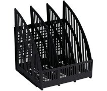 Лоток вертикальный СТАММ "Line", сборный, 3 отделения, черный