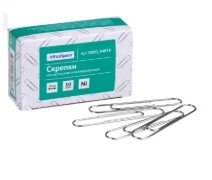 Скрепки 50мм, OfficeSpace, 50шт., никелированные, карт. упаковка