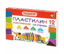Пластилин 12цв 180г ПИФАГОР Веселая такса, со стеком