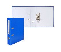 Папка-Регистратор 50 мм ПВХ, тиснение «лен», металлическая окантовка, карман на корешок,синия