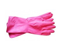 Перчатки резиновые плот. L (крас. розов)