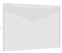 Папка-конверт на кнопке 150 мм, А4, BRAUBERG "UNIVERSAL", до 100 листов, прозрачная