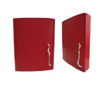 Папка-короб архивный 15 см Атлас-Офис с завязками красная