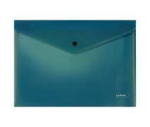 Папка-конверт на кнопке 180мкм А4 СТАММ "Хамелеон", пластик, непрозрачная, зеленый