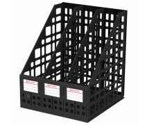 Лоток вертикальный BRAUBERG "MAXI Plus", сборный, 3 отделения, черный