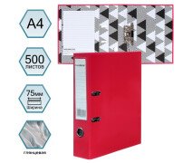 Папка-регистратор 75 мм Calligrata ламинированная, светлая вишня