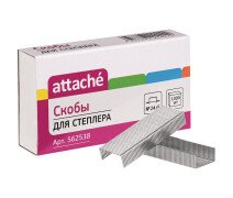 Скобы для степлера №24/6 ATTACHE оцинкованные (2-30лис) 1000 шт