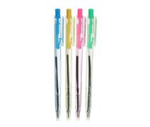 Ручка шариковая Calligrata, автоматическая, тонированный прозрачный корпус, МИКСА