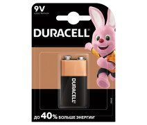 Батарейки Duracel Basic MN1604 (6LR61) 9V Крона, алкалиновая 1шт в уп.