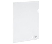 Уголок пластиковый А4 150 мкм BRAUBERG EXTRA, жесткая, прозрачная