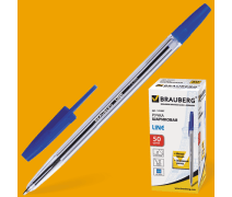 Ручка шариковая 1,0 мм Brauberg "Line" цвет синий