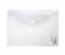 Папка-конверт на кнопке 150 мкм А4 STAFF, прозрачная