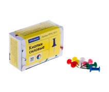 Кнопки-гвоздики OfficeSpace силовые, цветные 50 шт