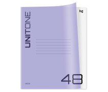 Тетрадь 48 л клетка BG "UniTone. Neon", пластиковая обложка, неон сиреневый