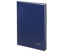 Книга учета 144л А4 клетка, твердая, бумвинил, блок офсет, 200х290 мм, BRAUBERG, синий,