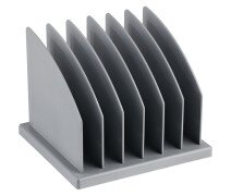 Подставка для журналов и бумаг СТАММ, сборная, 6 отделений, серая