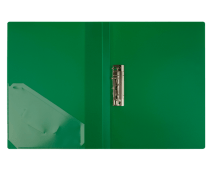 Папка с боковым зажимом 17мм СТАММ "Стандарт" А4, 700мкм, пластик, зеленая