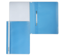 Папка скоросшиватель А4 130/180 мкм Brauberg пластик, прозрачный верх, голубой