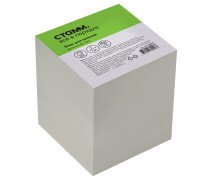 Блок для записей 9*9*9 см СТАММ, белый на склейке