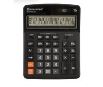 Калькулятор настольный BRAUBERG EXTRA-16-BK (206x155 мм), 16 разрядов, дв. питание, ЧЕРНЫЙ