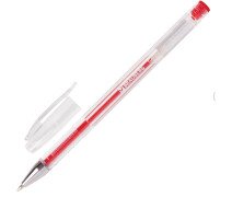 Ручка гелевая 0,35 мм, BRAUBERG "Jet", КРАСНАЯ, корпус прозрачный