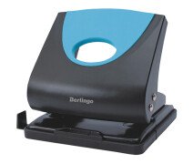 Дырокол до 30 листов Berlingo "Office Soft", пластиковый, синий, с линейкой