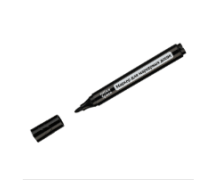 Маркер для доски 2,5 мм OfficeSpace "Bullet" черный, пулевидный