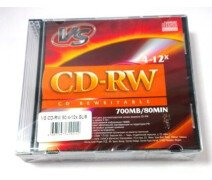 Диск CD-RW VS 700 4-12x  пластиковая упаковка