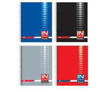 Тетрадь А5 96 л, Brauberg Inday клетка, спираль мелованный картон