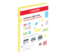 Бумага цветная А4 80 г/м2 желтая пастель (Light Lemon) 100л deVENTE