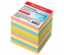 Блок для записей 9*9*9 см BRAUBERG проклеенный, куб, цветной