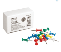 Кнопки-гвоздики Attache Economy силовые пластик OfficeSpace силовые цветные 50 шт