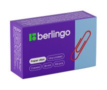 Скрепки 28 мм Berlingo цветные, в картонной уп. 100 шт